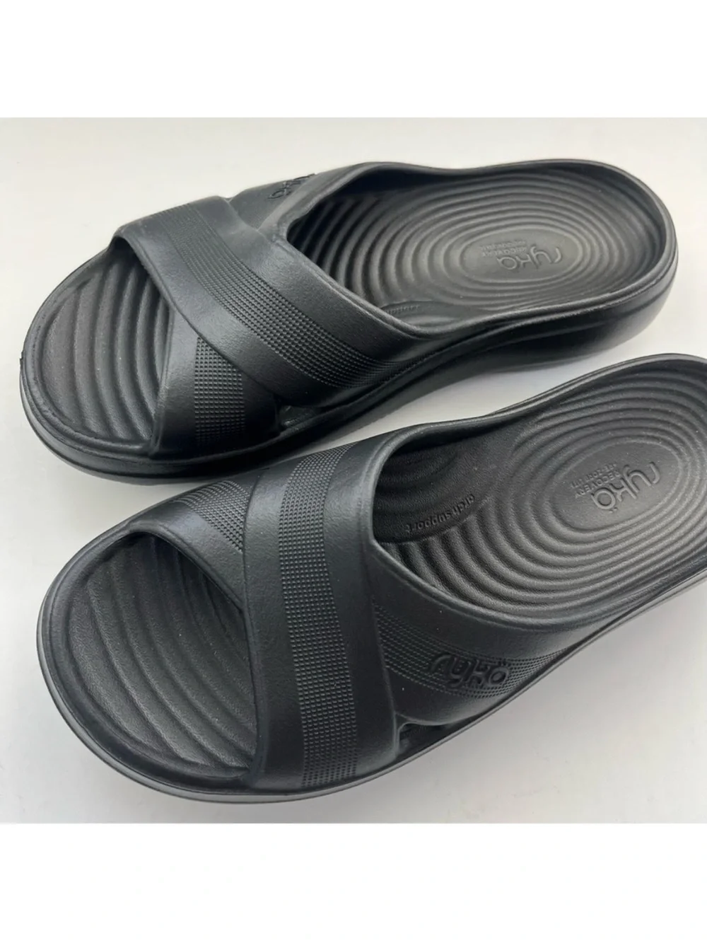 Ryka Cross-Band Recovery Slide Sandals 8-8.5